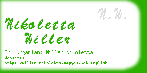 nikoletta willer business card